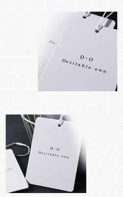 ODM Rectangle Two Layers Debossing Clothing Label Tag With String