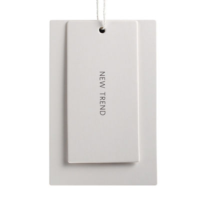 White Duplex Paper Matte Varnishing Garment Swing Tags Customer Logo