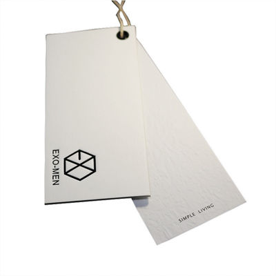 Debossed Logo 350g Kraft Paper Custom Hang Tags With String