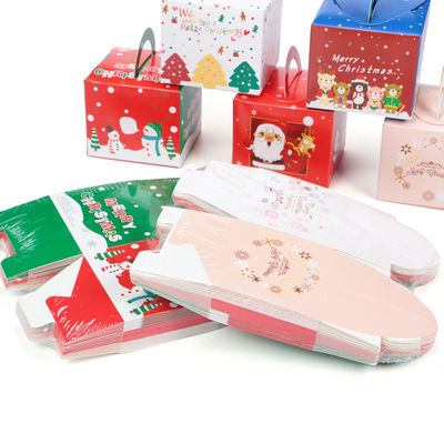 Christmas Cake Varnishing Custom Food Packaging Boxes With Window