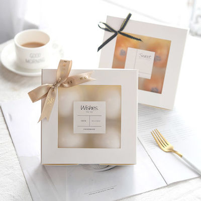 Foldable Flexo Printing C1S C2S paper Window Cake Box Eco Friendly