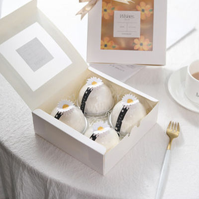 Foldable Flexo Printing C1S C2S paper Window Cake Box Eco Friendly