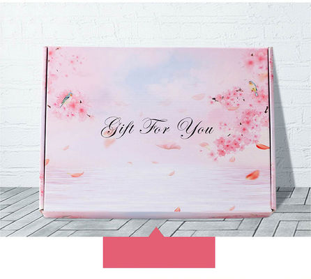 Offset Flexo Printing Custom Clothing Packaging Boxes Pink Corrugated