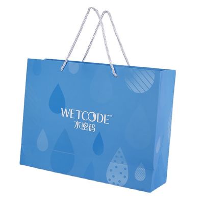 Matt Logo Common 28*15*28cm Printable Paper Bags Gift Packaging