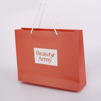 Matt Logo Common 28*15*28cm Printable Paper Bags Gift Packaging