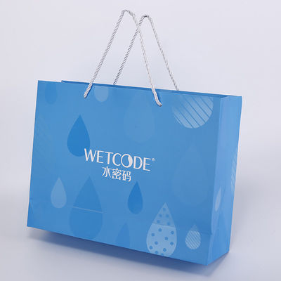 Colorful CMYK Pantone Width 25mm Recycled Paper Bag For Gift