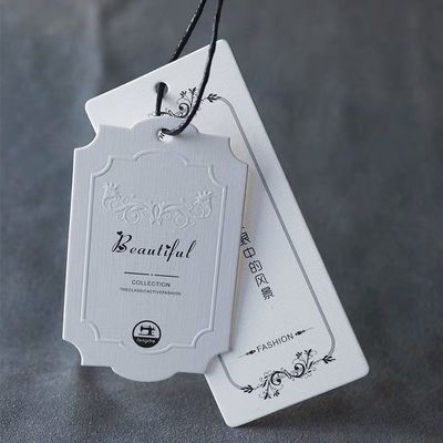 Fashion Folded Clothing Thick 2mm Personalized Hang Tag Debossing