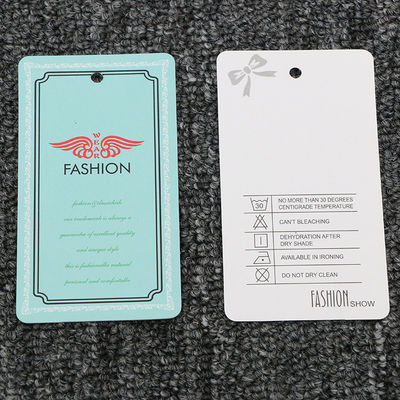 Rectangle Embossed Debossed Logo Recycled Hang Tag 300gsm Paperboard