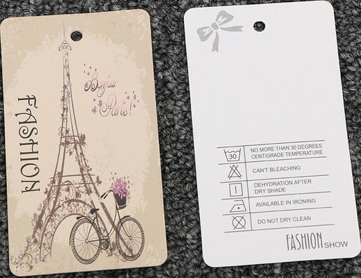 Rectangle Embossed Debossed Logo Recycled Hang Tag 300gsm Paperboard