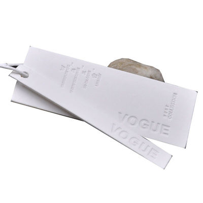 Embossed Brand Eco PVC Washable Custom Hang Tags For Clothing