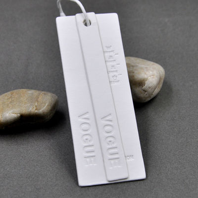 Embossed Brand Eco PVC Washable Custom Hang Tags For Clothing