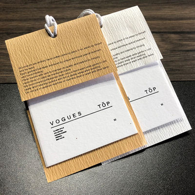 Corrugated Clothing Iridescent Paper Personalized Hang Tag With String