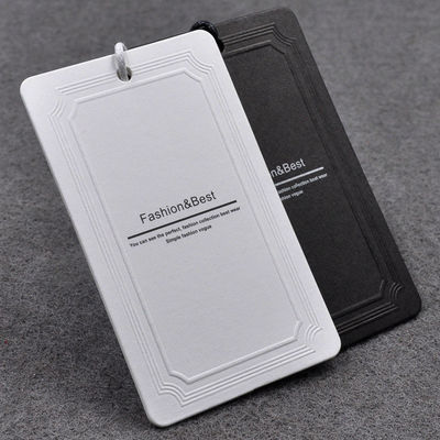 Bags Shoes 350gsm Coated Paper Custom Hang Tag Black White Print