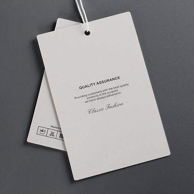 White Duplex Paper Matte Varnishing Garment Swing Tags Customer Logo