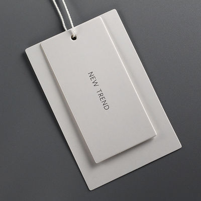 White Duplex Paper Matte Varnishing Garment Swing Tags Customer Logo