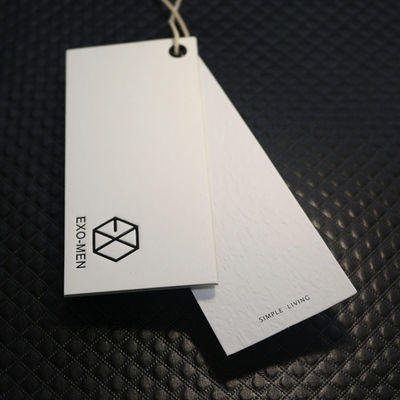 Debossed Logo 350g Kraft Paper Custom Hang Tags With String