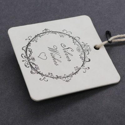 Debossed Logo 350g Kraft Paper Custom Hang Tags With String