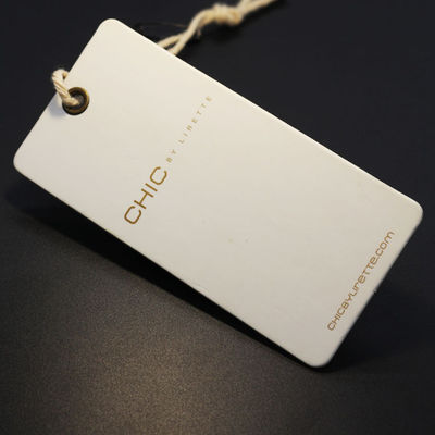 Debossed Logo 350g Kraft Paper Custom Hang Tags With String