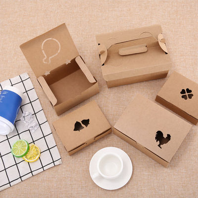 Oil Proof 350gsm kraft paper Salad Packaging Boxes CMYK printing