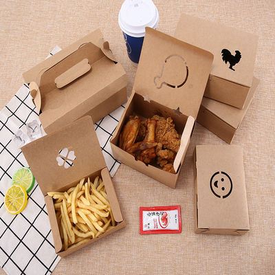 Oil Proof 350gsm kraft paper Salad Packaging Boxes CMYK printing