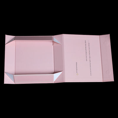 Luxury Pink Rigid 1000g Cardboard Foldable Packaging Box Book Shaped