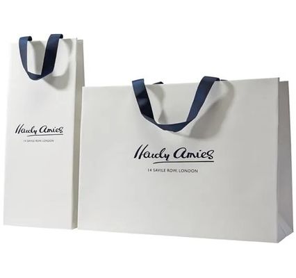 Custom Garment FSC Matte Printable Paper Bags White Black Color
