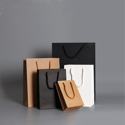 Portable Kraft Paper Offset 4C Printable Paper Bags For Shop Reusable