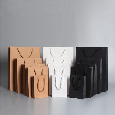 Portable Kraft Paper Offset 4C Printable Paper Bags For Shop Reusable