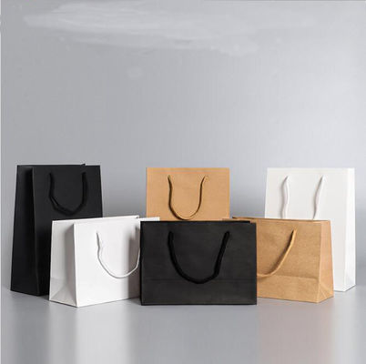 Portable Kraft Paper Offset 4C Printable Paper Bags For Shop Reusable